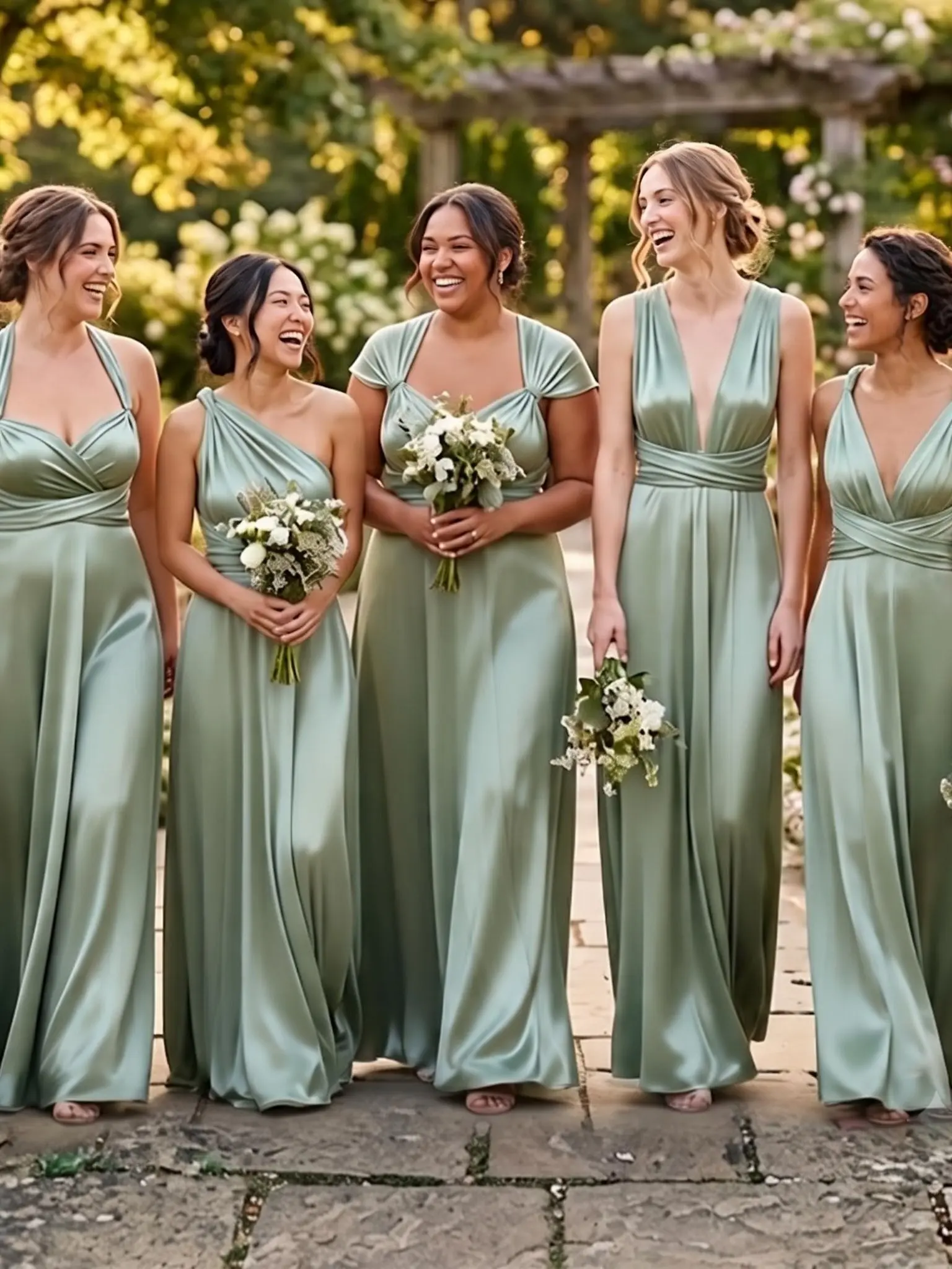 Women's Multiway Convertible Maxi Infinity Dress - Ideal for Weddings, Formal Events, Wrap Dress, Glamorous, Stretch Satin, Style, Minimalist, Pocket, Maternity, Comfortable, Evening, Plus Size, Sleeveless