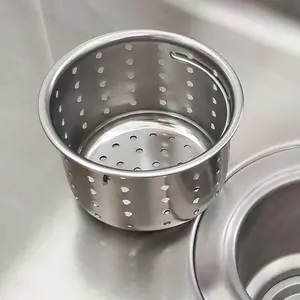 Kitchen Sink Drain Basket Only, 3-inch Basket for Kitchen Sink Strainer Replacement, Deep Cup with Handle, SUS 304 Stainless Steel