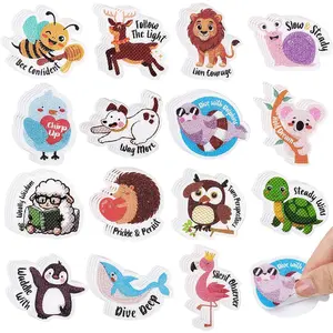 60 count  Sensory Stickers Resuable Calm Stickers 2 Textured Surface Sensory Strips 15  Style Fidget Tactile Stickers for Office Classroom Adult Teens