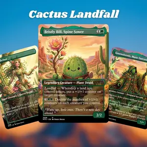 MTG Proxy 100+ Card Commander Deck Cactus Landfall Desert Growth & Landfall Value Engine Synergy Strategy Theme Ready to Play Magic Style Deck Perfect Gift for Collectors and Card Players