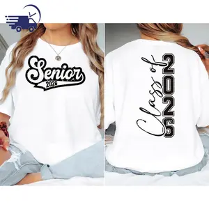 Personalized Senior 2026 Shirt Class Of 26 Graduation 2026 Custom Name Gift Unisex Cotton Crewneck Relaxed Fit Easy Care