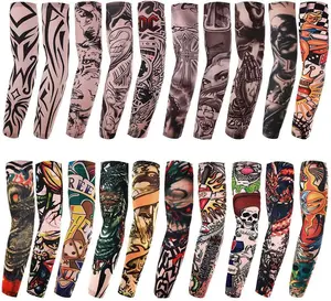 20PCS Set Arts Fake Temporary Tattoo Arm Sunscreen Sleeves Designs Tiger, Crown Heart, Skull, Tribal and Etc