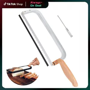 Bread Knife for Homemade Bread Bow Knife 16", Bread Saw Sourdough Slicer Aluminum Alloy Sourdough Cutter Suit for Left & Right Handed People to Cut Baguettes Vegetables Fruits 1Count