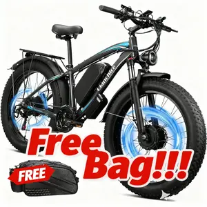 Qianchice Q9pro Dual Motor 5000W Electric Bike for Adults 40-45MPH 56-100 Miles Range 26" Fat Tire Commuter Ebike with Hydraulic Disc Brakes & 21-Speed Gears