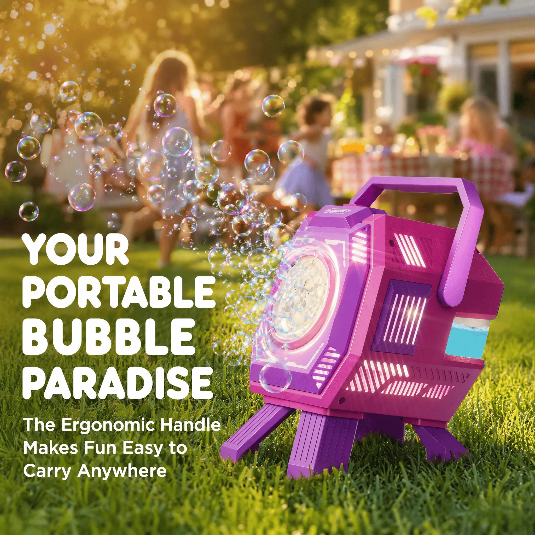 1PC Desktop Bubble Machine,Upgraded,Auto Spin RGB Lights,Large Bubble Output,Kids Toy,Party Supplies,Includes 500ML Bubble Concentrate