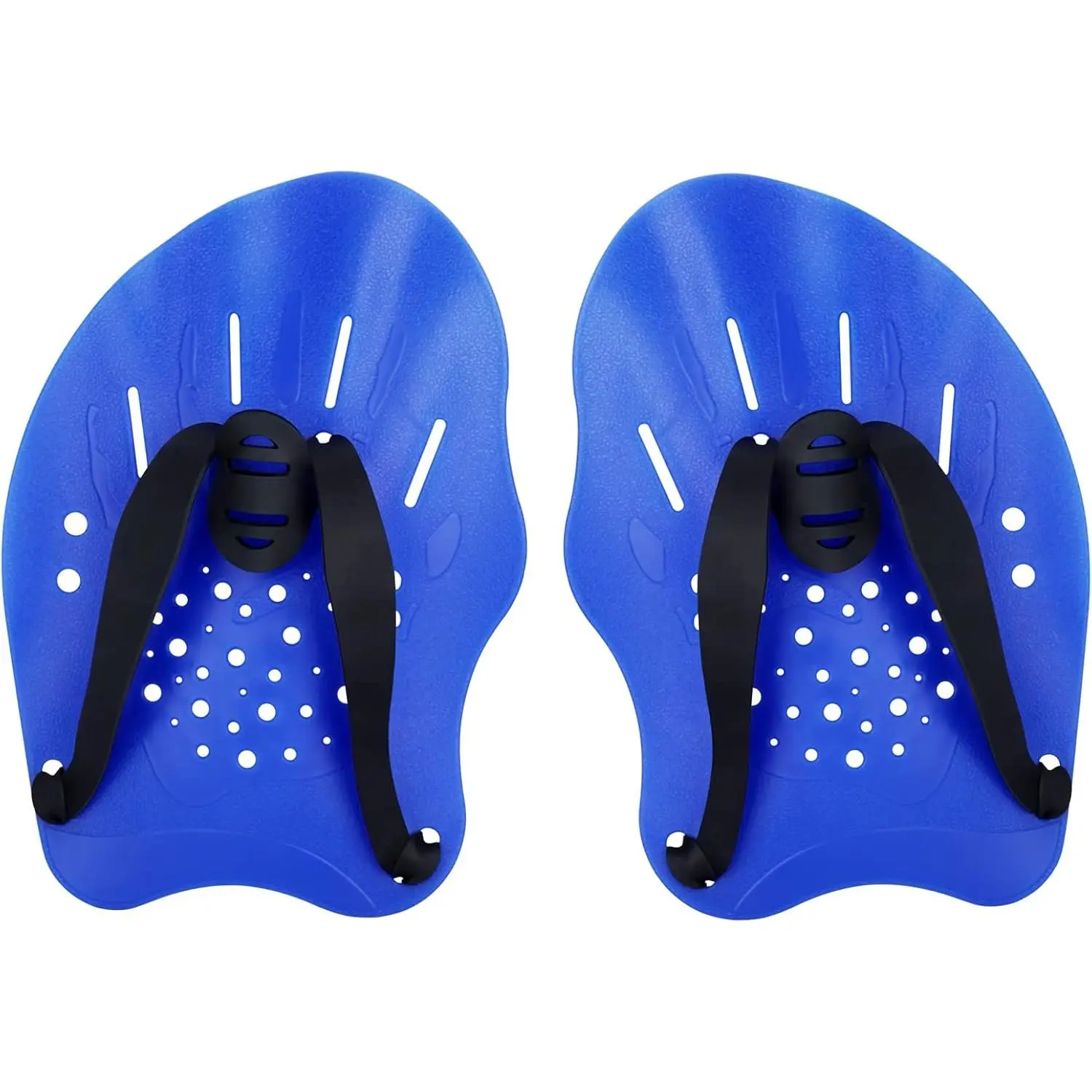 Ergonomic Swim Hand Paddles for Adults, Lightweight PC Design with Drainage Holes and Adjustable Silicone Straps for Lap Swimming Training, Adjustable Fit, Low Impact, Adjustable Strap