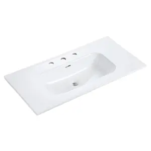 BB0936Y331, Integrated white ceramic basin, drain assembly NOT included
