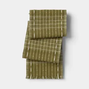 90"x20" Woven Table Runner Olive - Threshold