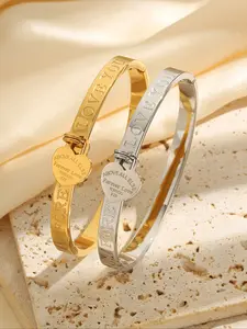 A great gift choice Love Pendant Embossed Love Bracelet Classic stainless steel jewellery for men and women couples Stainless Steel Bracelets Gift Jewelry