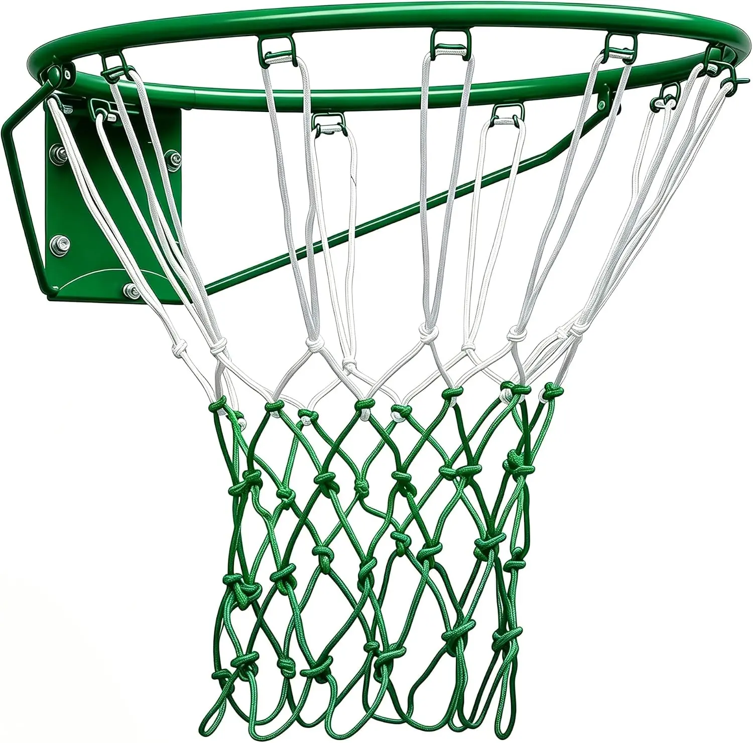 18" Wall Door Mounted Basketball Rim, Heavy Duty Professional Foldable Basketball Hoop with Anti-Whip Net, Waterproof UV Resistant Steel Rim, Shock Absorbing Breakaway Design, Indoor Outdoor Replacement Rim for Garage Backyard Basketball sohochic