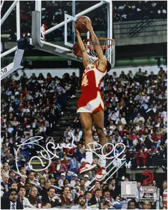 Spud Webb Atlanta Hawks Autographed 8" x 10" 1986 Dunk Contest Photograph - Fanatics Authentic Certified