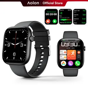 Aolon Huafit S10 Spring Smartwatch with a 1.83-inch borderless IPS display, Bluetooth calling, 23+ sports modes, message reminders, IP68 waterproof, compatible with Android and iPhone, for men and women.