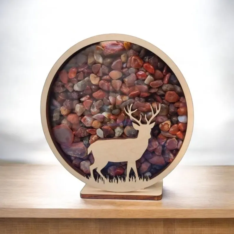Deer shadow box for Lake Superior agates, sea glass, rocks, crystals etc. We wholesale!