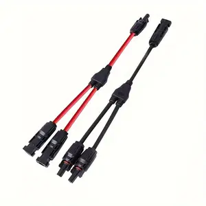 2pcs Solar Connector Photovoltaic Panel Adaptor Y BranchPlug 1 To 2 Parallel Connection of Battery PlateAssembly RV PV Group Line Durable Reliable Connectors