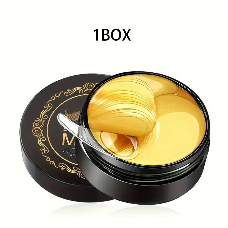 24k Gold Eye Mask 60 Sheets, Hydrating & Firming Collagen & Hyaluronic Acid, Reduces Dark Circles, Puffiness & Wrinkles, All Skin Types, Hydrating Eye Treatments, Eye Treatment Mask, Moisturizing Eye Mask