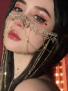 Ancient Style Face Covering Tassel Veil, Hanfu Traditional Costume Accessory, Cos Headpiece, Renaissance Headpiece, Trendy Photography Prop, Western Dance Princess, Styling Accessory