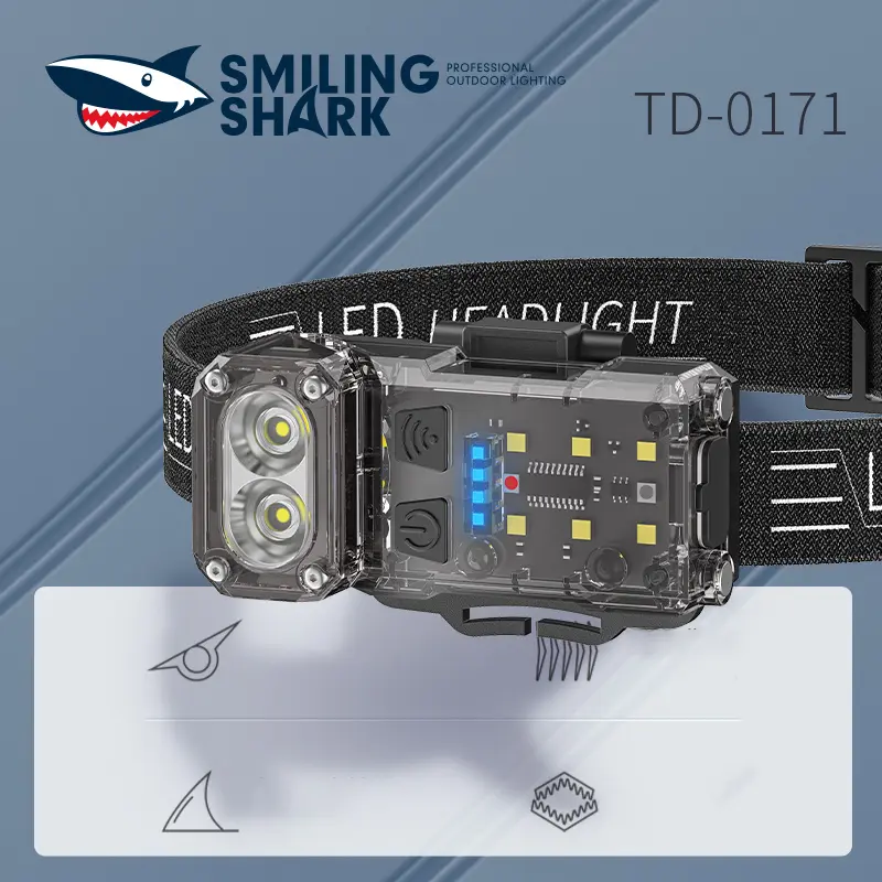 QX-D419】Smiling Shark multifunctional cycling light, made of ABS