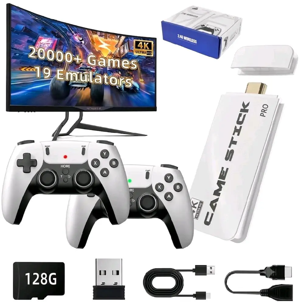 wireless multi_Retro Game Console Joystick, Classic Video Game Controller, Upgraded Dual Controllers different Emulators, Plug-And-Play Compact TV Gaming Stick, Dual 2.4g  Controllers