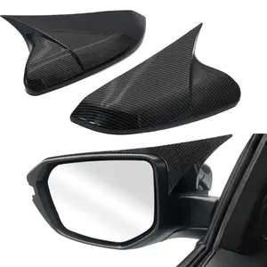 for Civic Carbon Fiber OX Horn Rearview Mirror Cover Wing Mirror Car Door Side Mirror Cover Protect Trim Exterior Decoration for Honda Civic10th Gen 2016 2017 2018 2019 2020 2021