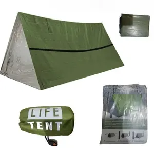 Emergency Survival Tent with Thermal Space Blanket, Lightweight Waterproof Shelter, Sun-Protective & Heat Retention, Portable Outdoor Survival Gear, 59×94 Inch, Survival Equipment