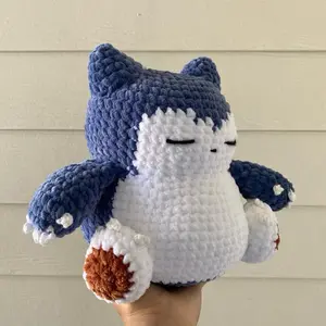 Handmade Sleep Monster Medium Crochet Plushie Pillow