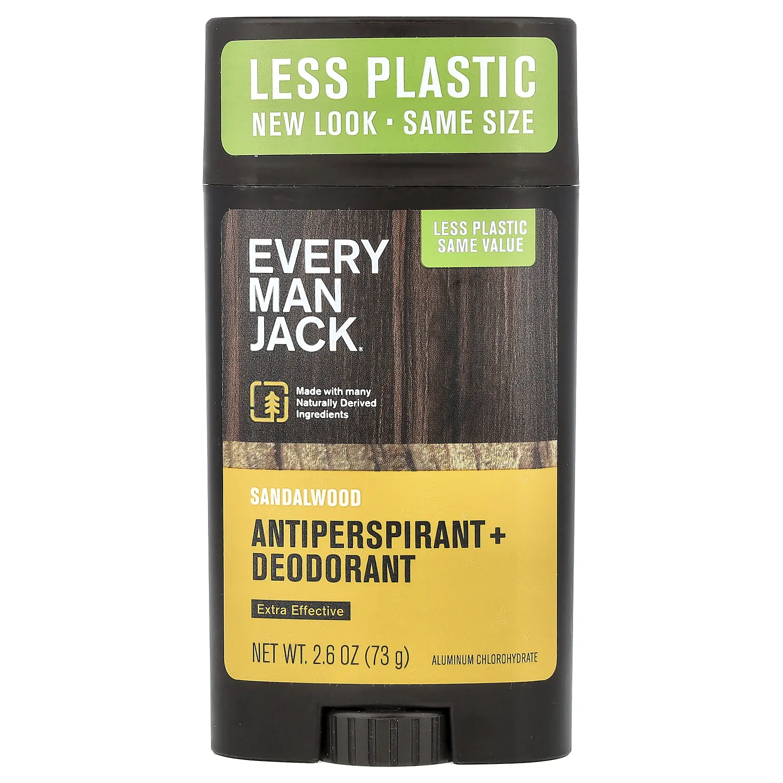 Every Man Jack Antiperspirant + Deodorant, Sandalwood, 2.6 oz (73 g)