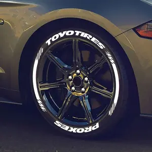 4 Sets TOYO TIRES PROXES Tire Lettering Sticker 1" Fits 15"-24" Wheels (Glue and Accessories Not Included) Wheel Decal Car Tire Decal