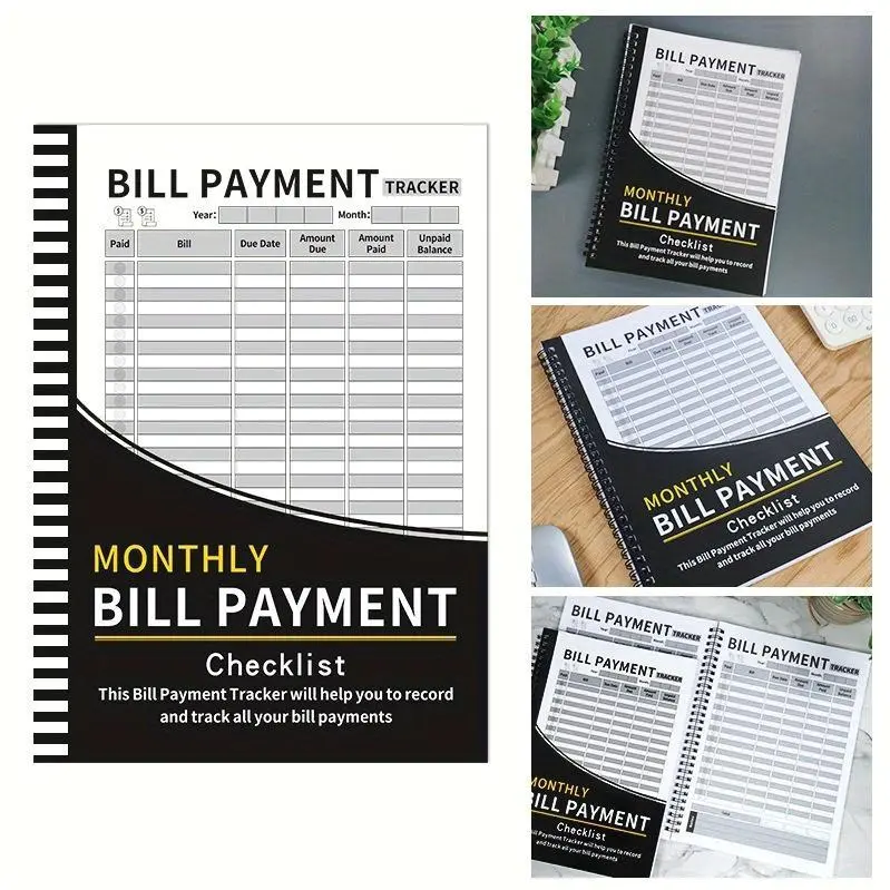 48-Month Bill Organizer & Budget Planner Notebook - Monthly Financial Tracker with Expense Sheets, Payment Log, and Savings Overview - Durable Paper English Version for Students, Professionals, and Home Makers, Bill Tracker Notebook