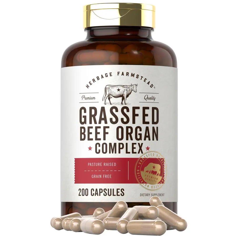 Carlyle Grass Fed Beef Organ Complex - 200 Capsules - with Desiccated Liver, Kidney, Pancreas, Heart, Spleen - Non-GMO, Gluten Free Carlyle Grass Fed Beef Organ Complex - 200 Capsules - with Desiccated Liver, Kidney, Pancreas, Heart, Spleen - Non-GMO, Gluten Free