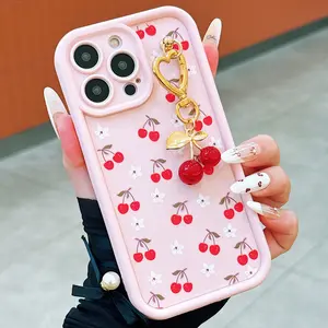 Bamboo Cherry Floral Print Tpu Anti-Drop Full Coverage Case, Valentine Gift for Girlfriend, Compatible with Multiple iPhone Models