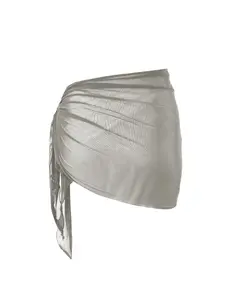 Swim Basics Solid Color Mesh Cover-Up Skirt For Beach Resort Bathing Suit Cover Swimsuit Cover Ups Swimwear Cover Up Swimwear Coverups