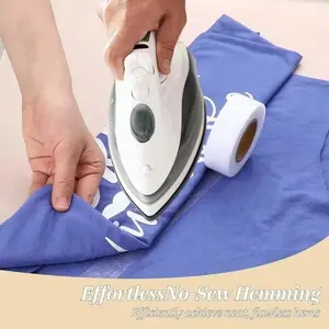 2 rolls，Double-sided Hot-melt Adhesive Omentum Inlay Strip Double-sided Adhesive Non-woven Adhesive Interlining Ironing Hot-pressed Mesh Interlining Clothing Ironing Accessories Interlining Inlay DIY Patchwork Fusion Interlining 1968.5 Inch Per Roll