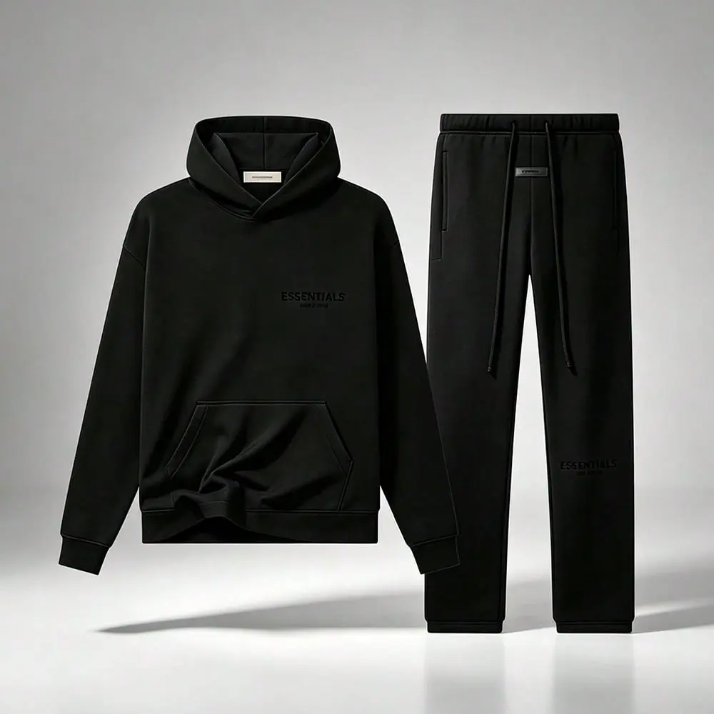 Essentials Fear of God Mens Casual 2 Piece Clothing Set Comfortable Oversized Hoodie & Drawstring Sweatpants Apparel Gift for Men
