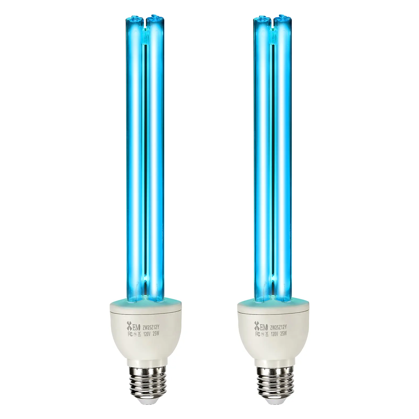 【DealsForYouDays】【fathersdaygift】VEVOR 2-Pack 25W UVC UV Light Bulb with Ozone, E27 Universal, 253.7 nm + 185 nm Wavelength, for 400 sqft Home/Office Spaces, Deep Reach Cleaning Replacement Ultraviolet Lamp