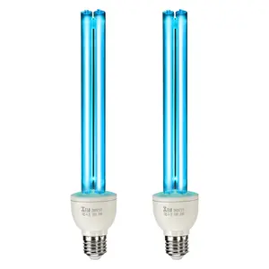 【DealsForYouDays】【fathersdaygift】VEVOR 2-Pack 25W UVC UV Light Bulb with Ozone, E27 Universal, 253.7 nm + 185 nm Wavelength, for 400 sqft Home/Office Spaces, Deep Reach Cleaning Replacement Ultraviolet Lamp