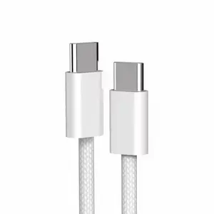 ZYNTRA 60W USB-C Fast Charging Cable 6FT Nylon Braided Durable Efficient Solution for Modern Devices White