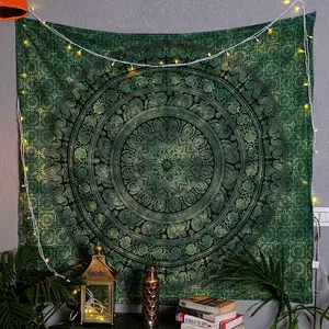 1Pc Tent - Aesthetic Psychedelic Mandala Floral Pattern Tapestry Wall Hanging, Floral Designs, Flower Pattern Tapestry, Bohemian Tapestry Style, Suitable for Indian Bedrooms, Bohemian Murals, Suitable for Living Rooms, Home Decor