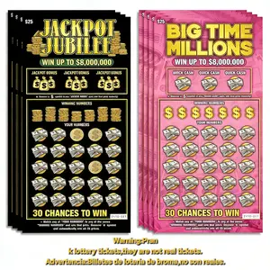 Prank Gag Fake Lottery Tickets Billetes de loteriade broma - 10 Total Tickets, 4 of Each WinningTicket Design, These Scratch Off Cards LookSuper Real Like A Real Scratcher Joke LottoTicket, Win 10,000 or $80,000