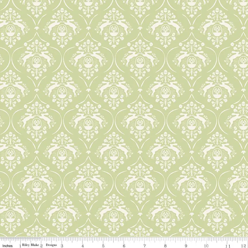 Springtime Damask Fern Cotton Yardage by My Minds Eye | Riley Blake Designs