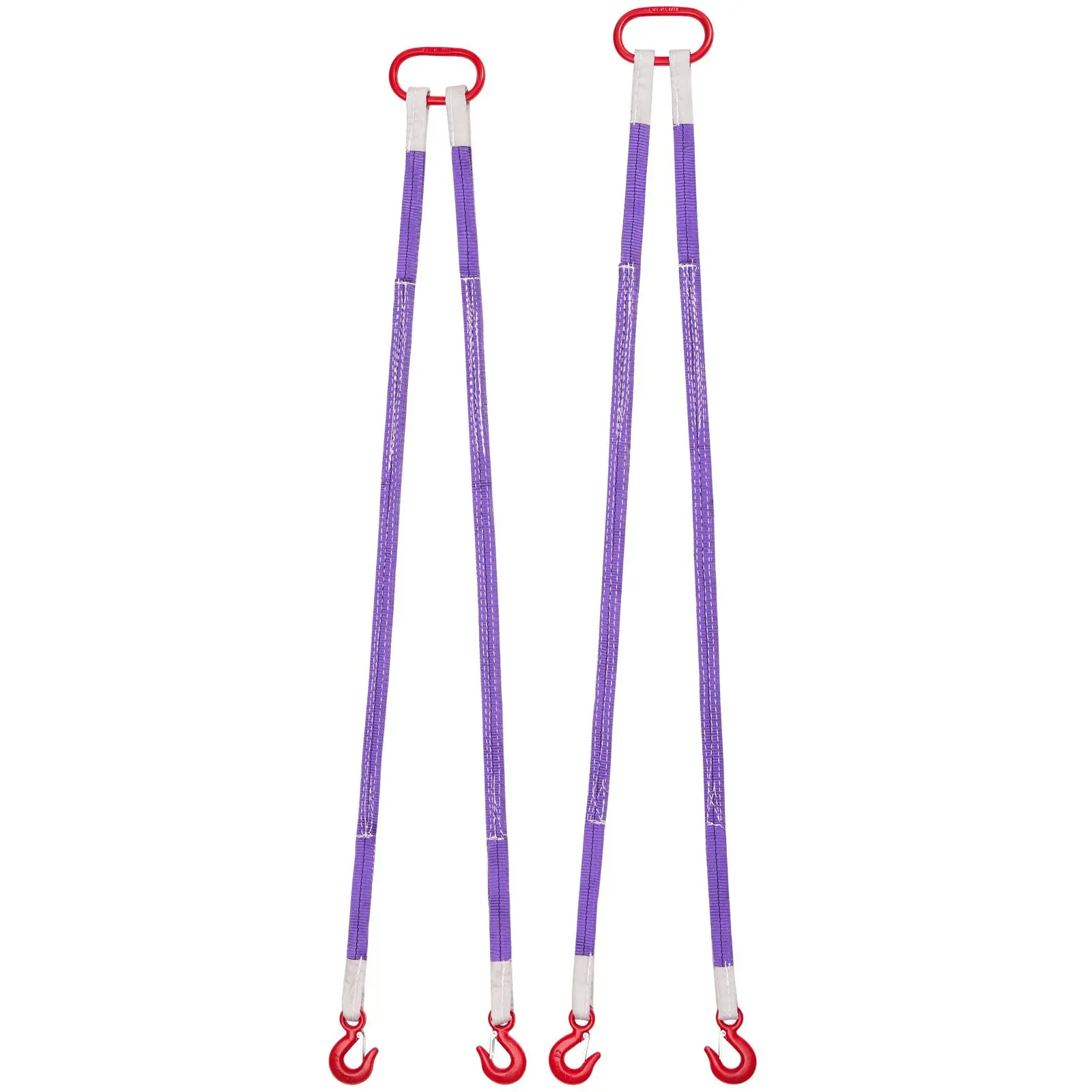 【summerfinds】VEVOR Lifting Sling Straps, 2Pcs Two-Leg Polyester Bridle Sling with Hooks, 4400LB Capacity, 5Ft Heavy Duty Rigging Strap, Thickened & Wear-Resistant Webbing Slings for Engines Cranes Hoists Truck