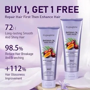 【Buy 1 Get 1 Free】Gypsophila Batana & Rosemary Hair Mask -4-in-1 Formulato Nourish, Strengthen, Repair & Revive Hair, Reduces SplitEnds & Frizz (8.1 FI Oz/230ml)