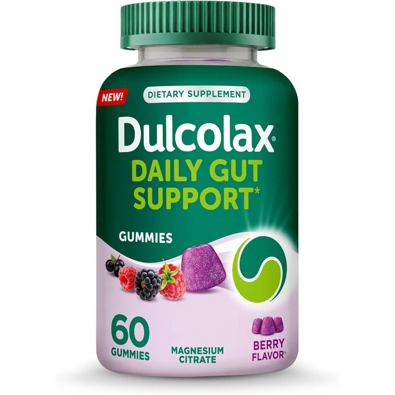 Dulcolax Daily Gut Support Gummies, Magnesium Formula, Stimulant-Free, Berry Flavor, 60 Count Vitamin