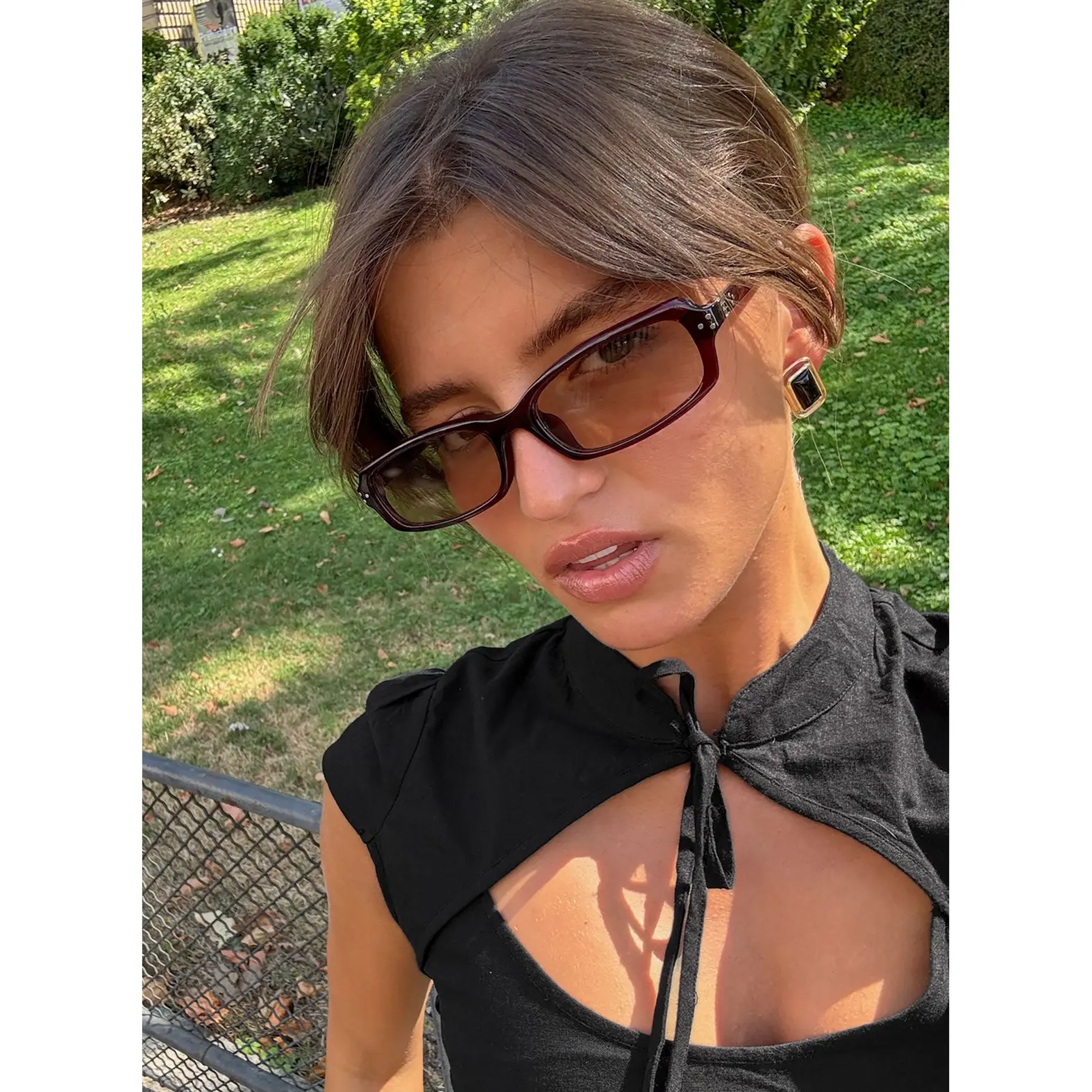 Mixtape Rectangle Sunglasses Red Mixtape Rectangle Sunglasses Red