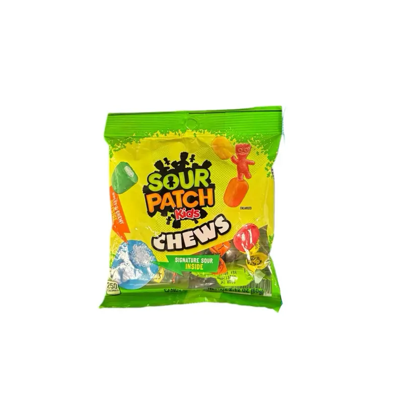 Sour Patch Kids Chews - Sweet and Chewy Outside Sour Inside - 1 Bag 60 g - Signature Sour Inside Candy Chews