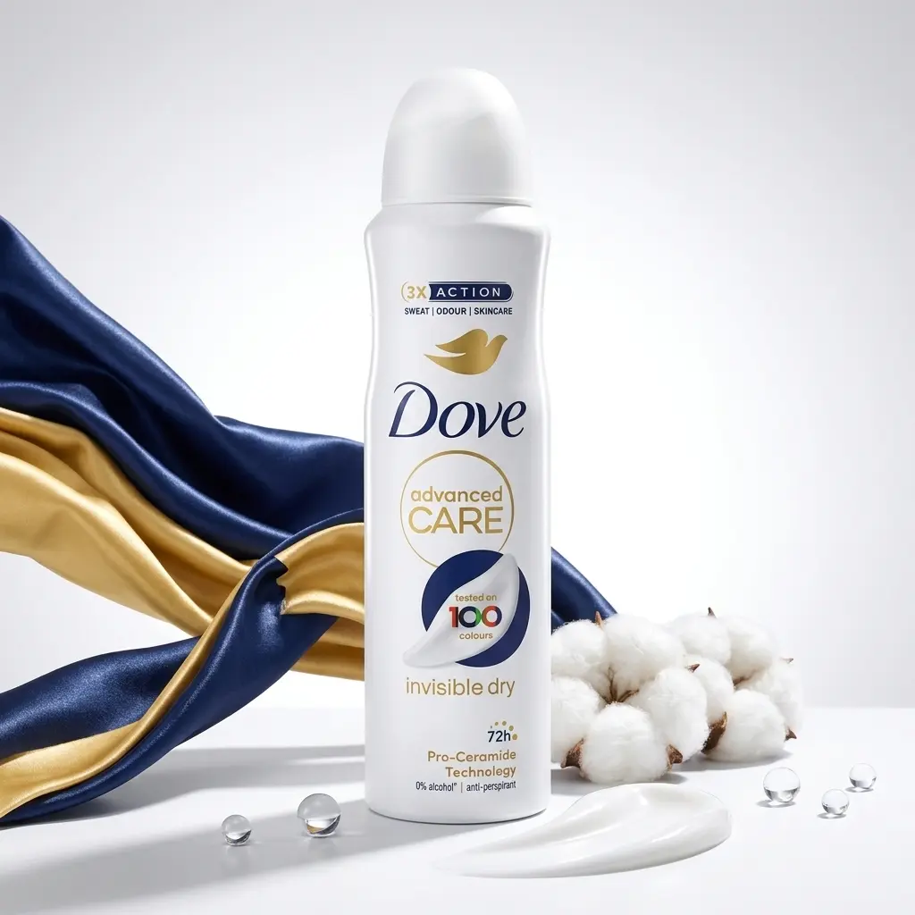Dove Advanced Care Invisible Dry Women's Deodorant Spray (5oz/150ml) - 72HR Long-Lasting Protection, 1/4 Moisturizing Cream Antiperspirant with Pro-Ceramide Ceramides, Body Care for Sensitive Skin, Odor Defense & Freshness Moisture