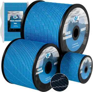 750Ib Rope 200' 500' 1000' 4mm 11 Strand Parachute Spool Cord with Collecting Bag for Hammock Camping Versatile Durable Multipurpose Rope
