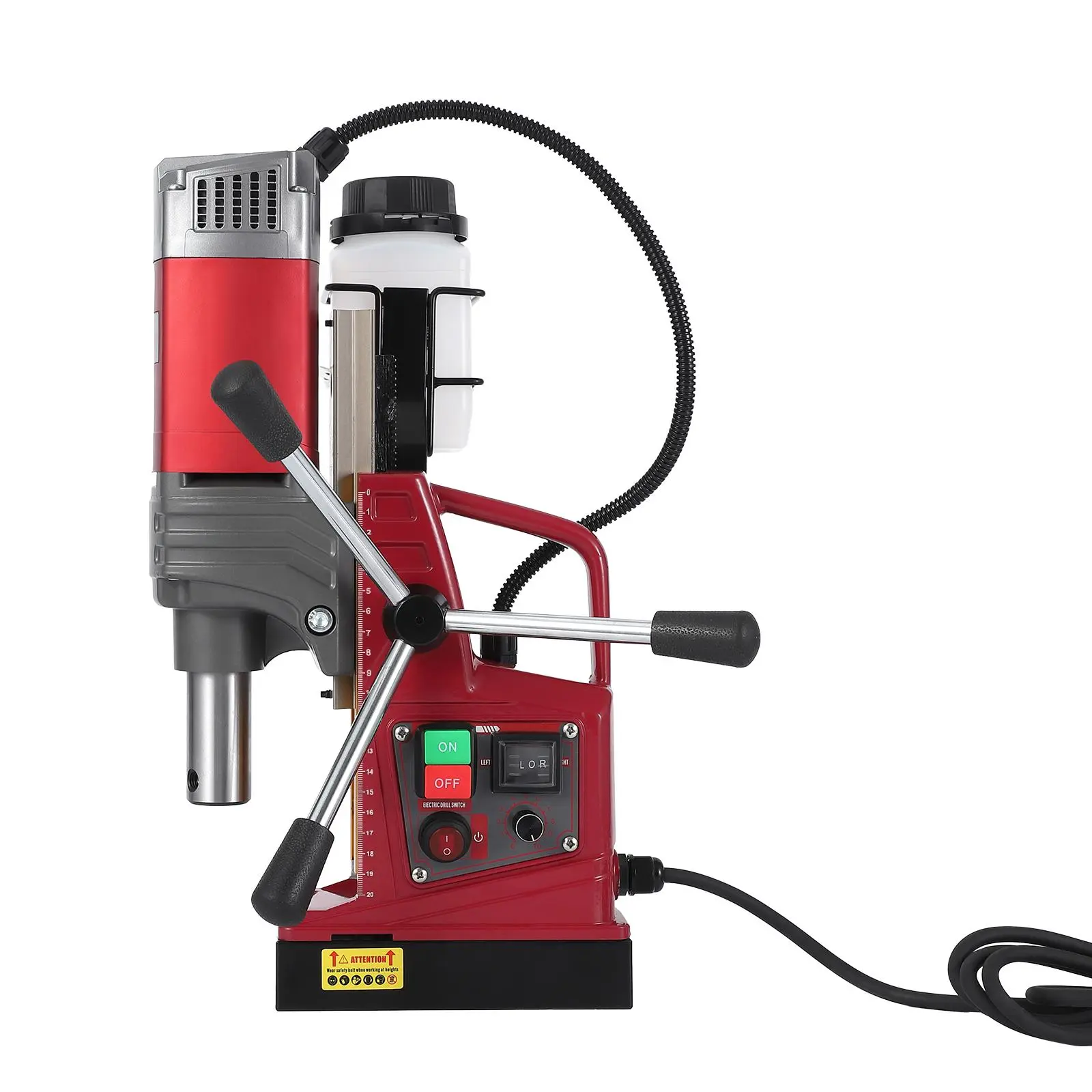 Portable Magnetic Drill Press - 1550W/1450W High-Torque Motor, 10-Speed Adjustable up to 820RPM, Precision Twist Drill Adapter for Metalworking, Construction