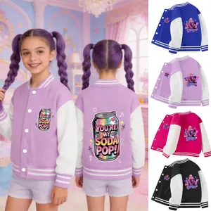 1PCS Baseball jacket Medium Size Funny Movie Jacket for Toddler Girls Regular Fit Autumn Casual Wear with Cartoon Graphic Print
