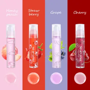 Walk Roll Lip Oil Set of 4, Moisturizing Hydration Liquid, Water-Rolling Balm, Colorless Transparent, Natural Finish, Non-Alcoholic, Hydrating