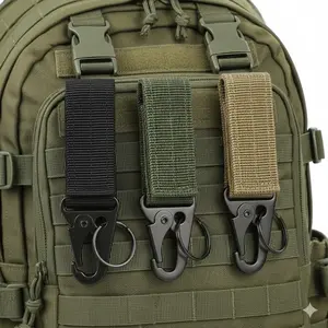 High-Strength Nylon Tactical Carabiner Keychain: Durable EDC Gear for Outdoor Adventures. Quick-Release Clip Secures Keys & Tools. Compact, Lightweight Design for Hiking, Camping, Everyday Carry. Essential Survival Equipment.